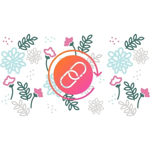 naturally connect links with flower and pastel color