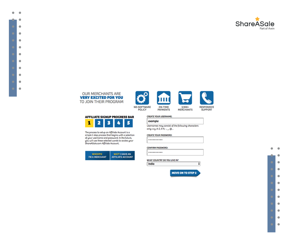 ShareASale affiliate website